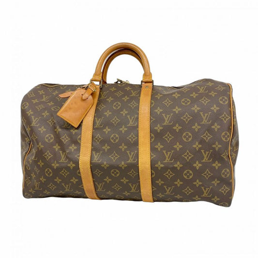Louis Vuitton Boston Bag Monogram Keepall 50 M41426 Brown Men Women Unisex