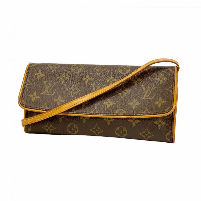 Louis Vuitton Shoulder Bag Monogram Pochette Twin GM M51852 Brown Ladies