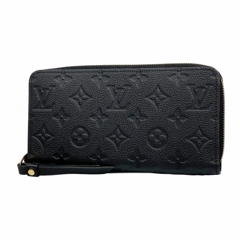 Louis Vuitton Monogram Empreinte Zippy Wallet M61864 Noir Black Ladies