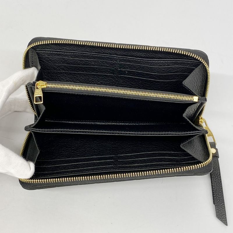 Louis Vuitton Monogram Empreinte Zippy Wallet M61864 Noir Black Ladies