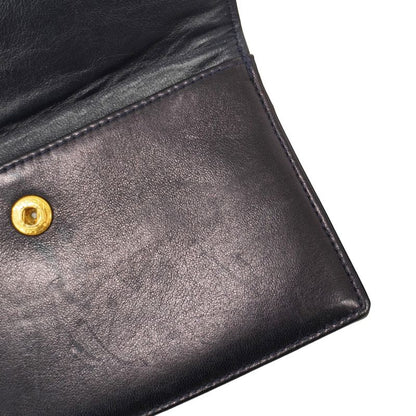 Chanel Shoulder Bag Matelasse Lambskin Navy Gold Hardware Women