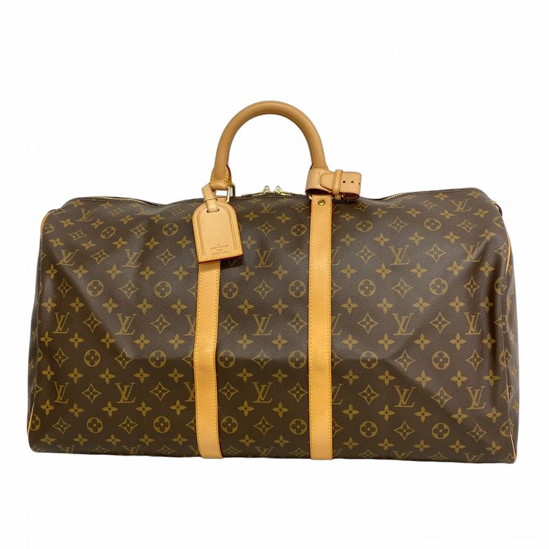 Louis Vuitton Boston Bag Monogram Keepall 55 M41424 Brown Men Women Unisex