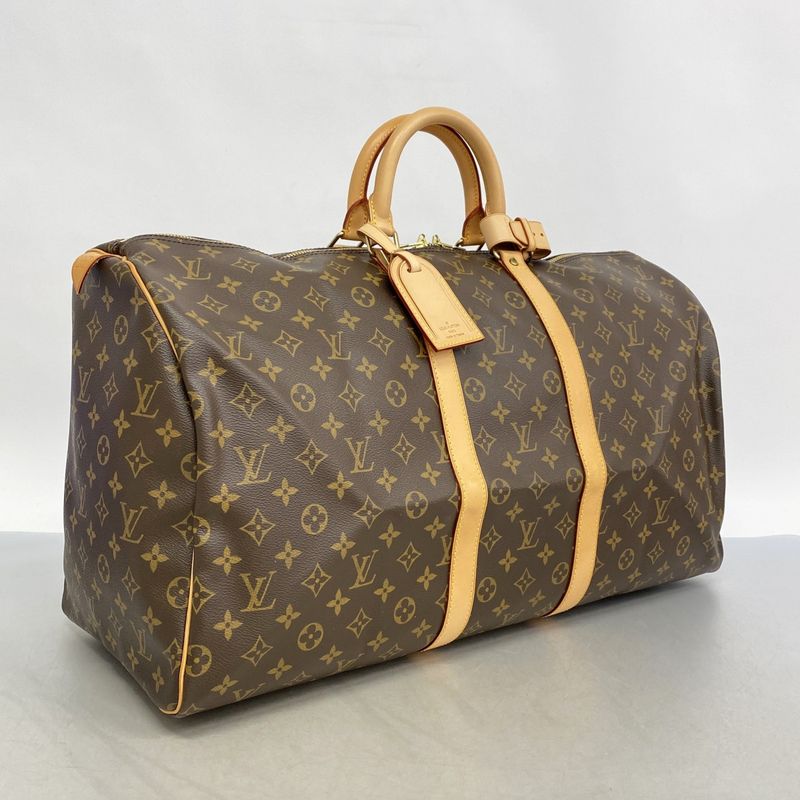 Louis Vuitton Boston Bag Monogram Keepall 55 M41424 Brown Men Women Unisex