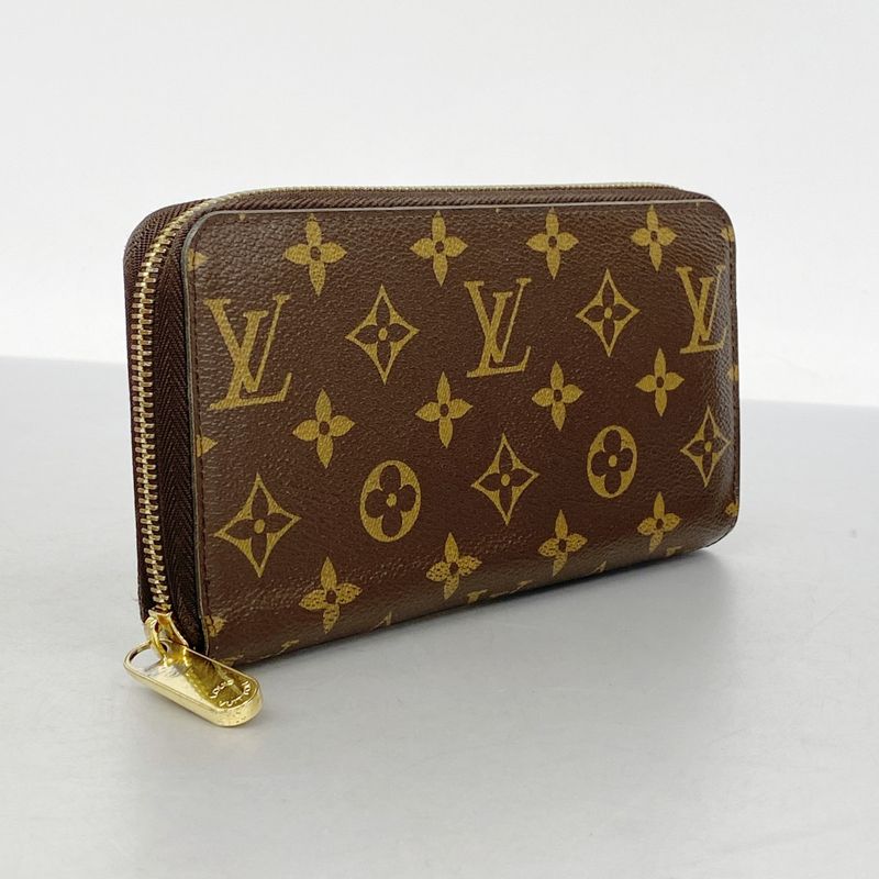 Louis Vuitton Long Wallet Monogram Zippy Wallet M42616 Brown Men Women Unisex