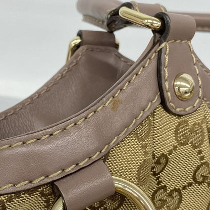 Gucci Handbag GG Canvas Sookie 211944 Canvas Brown Chien Pan Gold Hardware Women