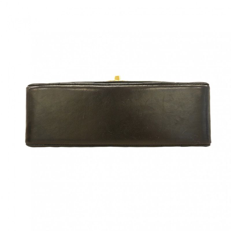 Chanel Shoulder Bag Diana Lambskin Black Gold Hardware Women