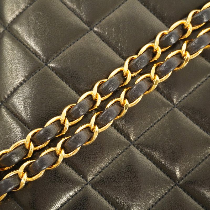 Chanel Shoulder Bag Diana Lambskin Black Gold Hardware Women