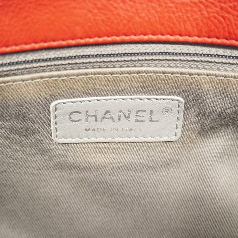 Chanel Shoulder Bag Wild Stitch Leather Red Silver Hardware Women