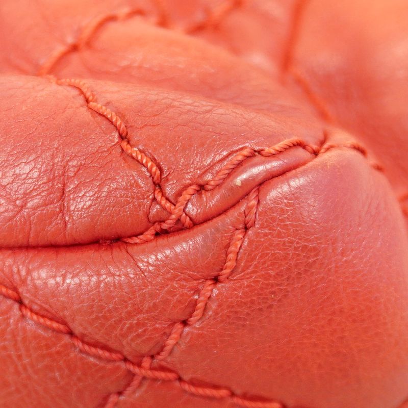 Chanel Shoulder Bag Wild Stitch Leather Red Silver Hardware Women