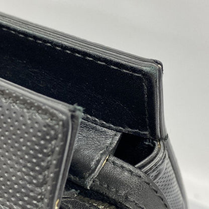 Gucci Boston Bag GG Embossed 625772 Leather Black Silver Hardware Men's