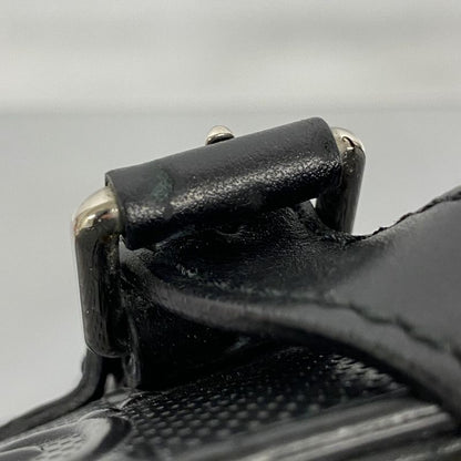 Gucci Boston Bag GG Embossed 625772 Leather Black Silver Hardware Men's