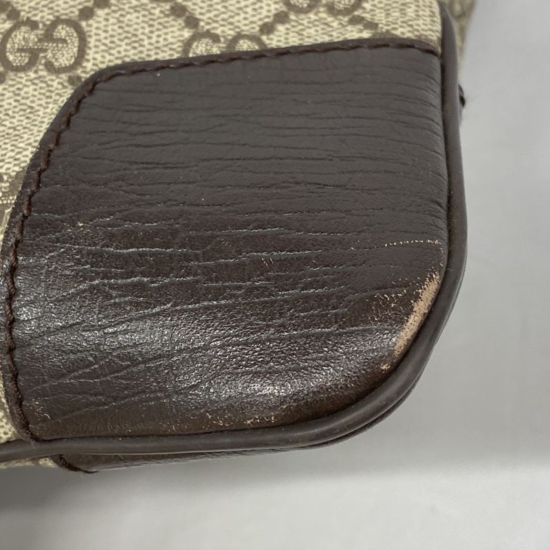 Gucci Shoulder Bag GG Supreme 148476 PVC Brown Silver Hardware Women