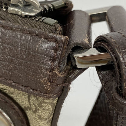 Gucci Shoulder Bag GG Supreme 148476 PVC Brown Silver Hardware Women