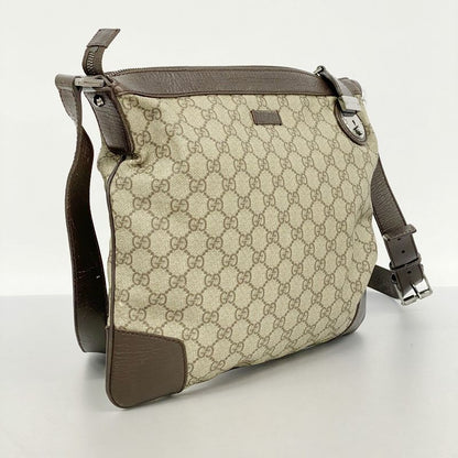 Gucci Shoulder Bag GG Supreme 148476 PVC Brown Silver Hardware Women