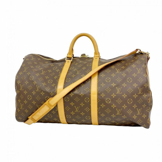 Louis Vuitton Boston Bag Monogram Keepall Bandoliere 55 M41414 Brown Men Women