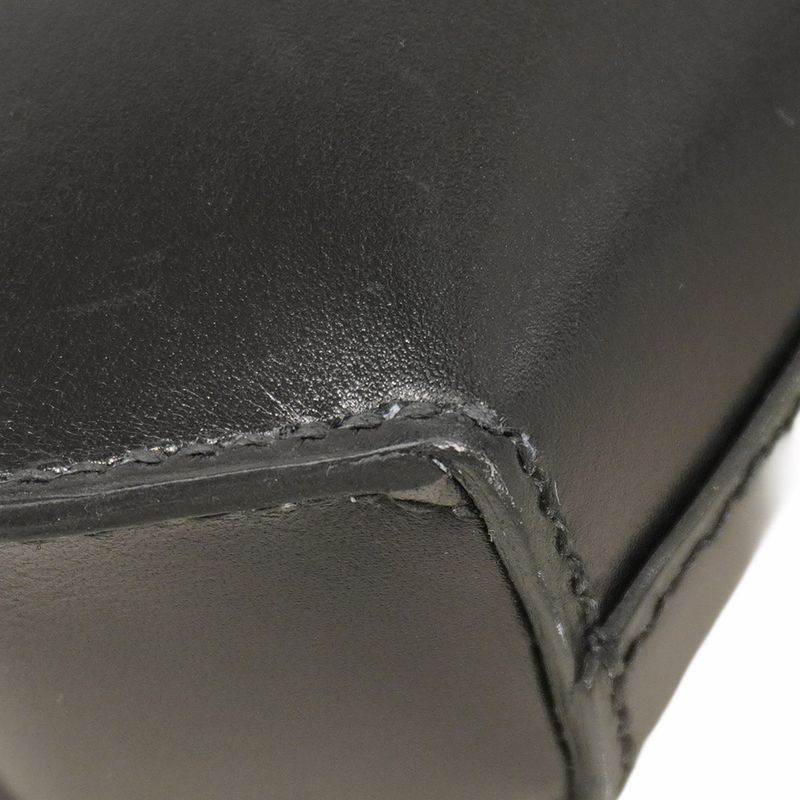 Hermes Briefcase Kelly Depeche 36 Tadelakt Black Silver Hardware B Engraved