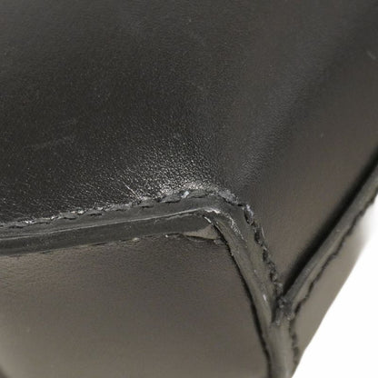 Hermes Briefcase Kelly Depeche 36 Tadelakt Black Silver Hardware B Engraved