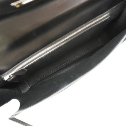 Hermes Briefcase Kelly Depeche 36 Tadelakt Black Silver Hardware B Engraved