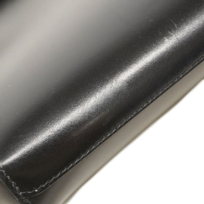 Hermes Briefcase Kelly Depeche 36 Tadelakt Black Silver Hardware B Engraved