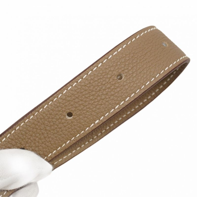 Hermes Shoulder Bag Steve Wright Junior Togo Etoupe Silver Hardware W Engraved