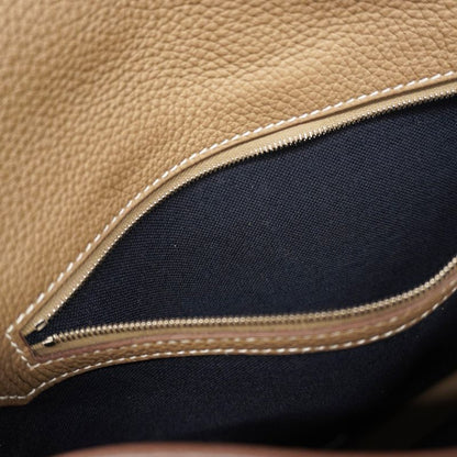 Hermes Shoulder Bag Steve Wright Junior Togo Etoupe Silver Hardware W Engraved