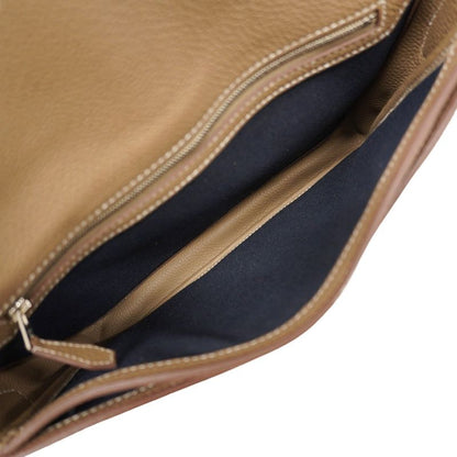 Hermes Shoulder Bag Steve Wright Junior Togo Etoupe Silver Hardware W Engraved