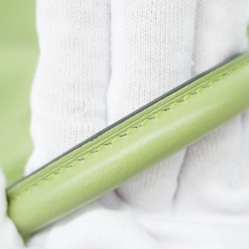 Hermes Handbag Lindy 26 Evercolor Vert Cricket Silver Hardware B Engraved 2way