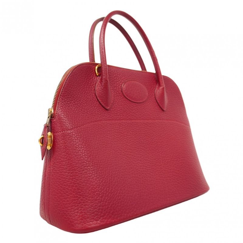 Hermes Handbag Bolide 31 Ardennes Rouge Viv Gold Hardware □H Engraved Ladies