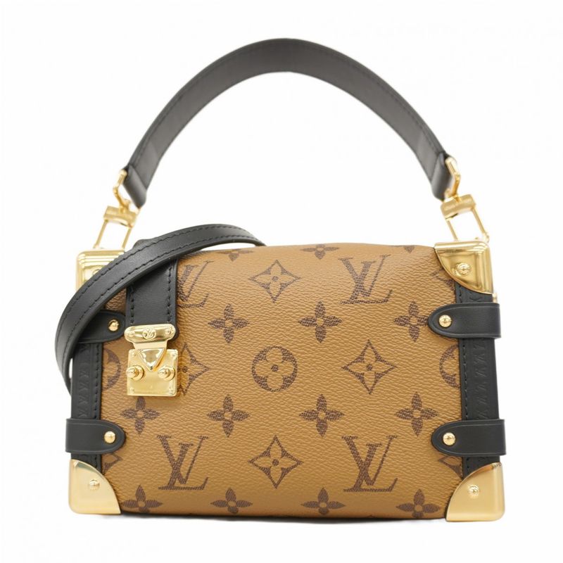 Louis Vuitton Handbag Monogram Reverse Side Trunk PM M47139 Brown Black 2way