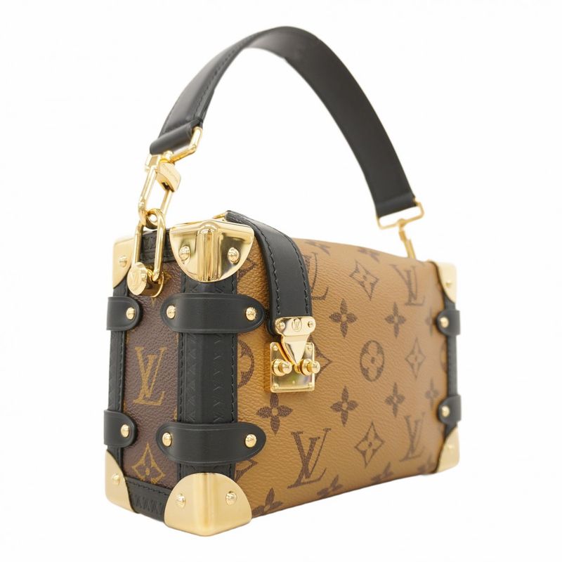 Louis Vuitton Handbag Monogram Reverse Side Trunk PM M47139 Brown Black 2way