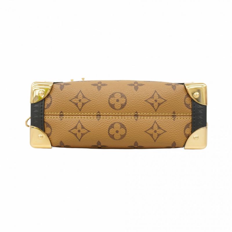 Louis Vuitton Handbag Monogram Reverse Side Trunk PM M47139 Brown Black 2way