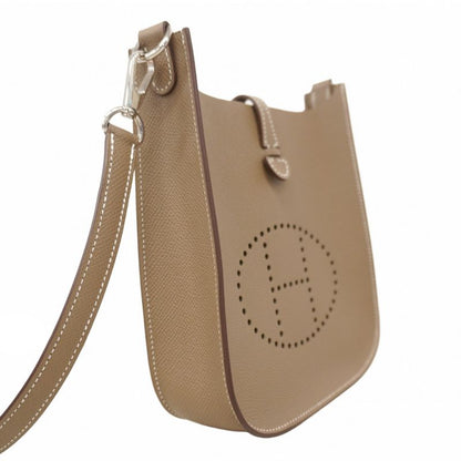 Hermes Shoulder Bag Evelyn TPM Serie Vaux Epson Etoupe Silver Hardware K