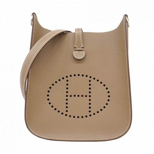 Hermes Shoulder Bag Evelyn TPM Serie Vaux Epson Etoupe Silver Hardware K
