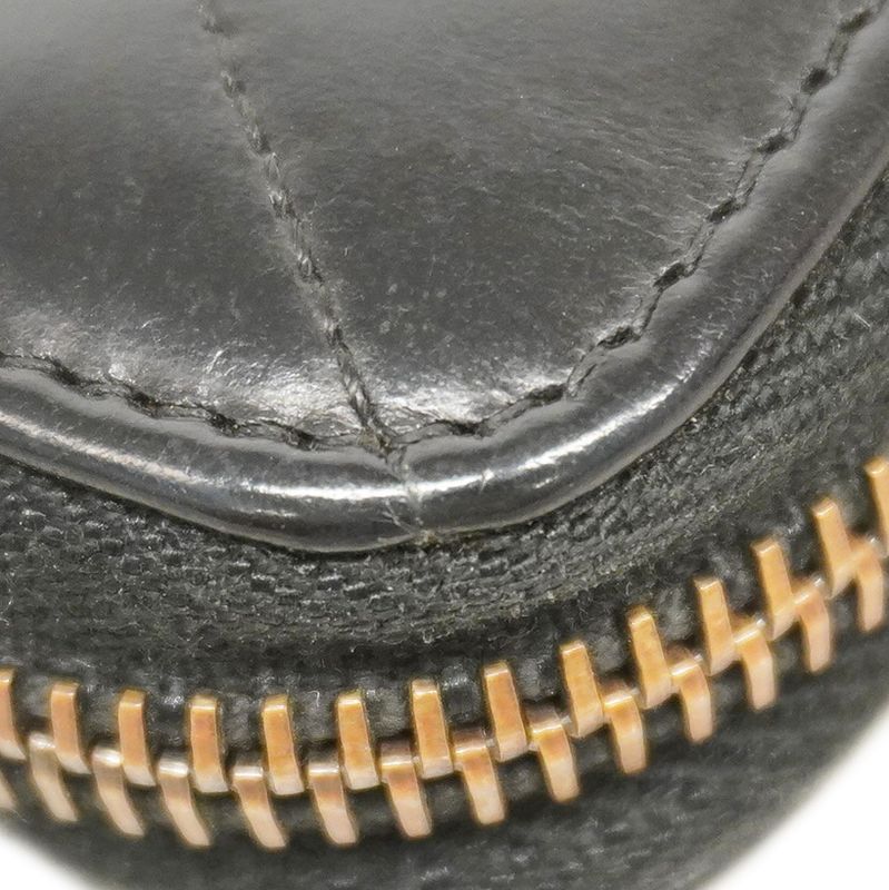 Chanel Long Wallet Matelasse Calfskin Black Silver Hardware Women