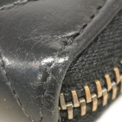 Chanel Long Wallet Matelasse Calfskin Black Silver Hardware Women