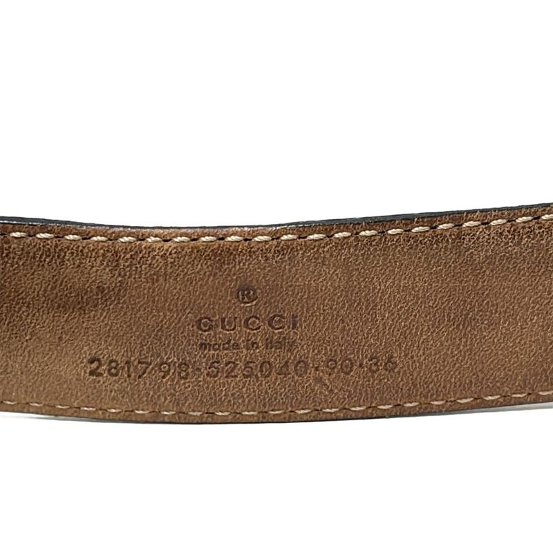 Gucci Belt 90/36 - 281798 Black Stripe Line Leather