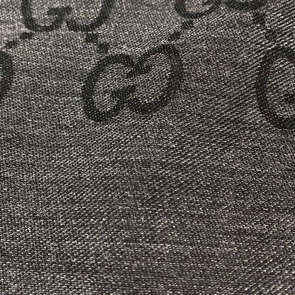 Gucci Stole (shawl) - Dark Gray And Black GG Pattern Wool Silk