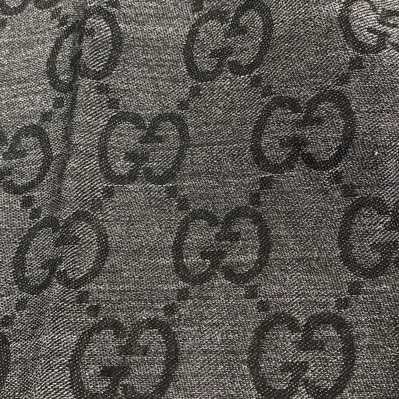 Gucci Stole (shawl) - Dark Gray And Black GG Pattern Wool Silk