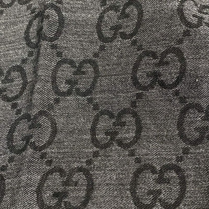 Gucci Stole (shawl) - Dark Gray And Black GG Pattern Wool Silk