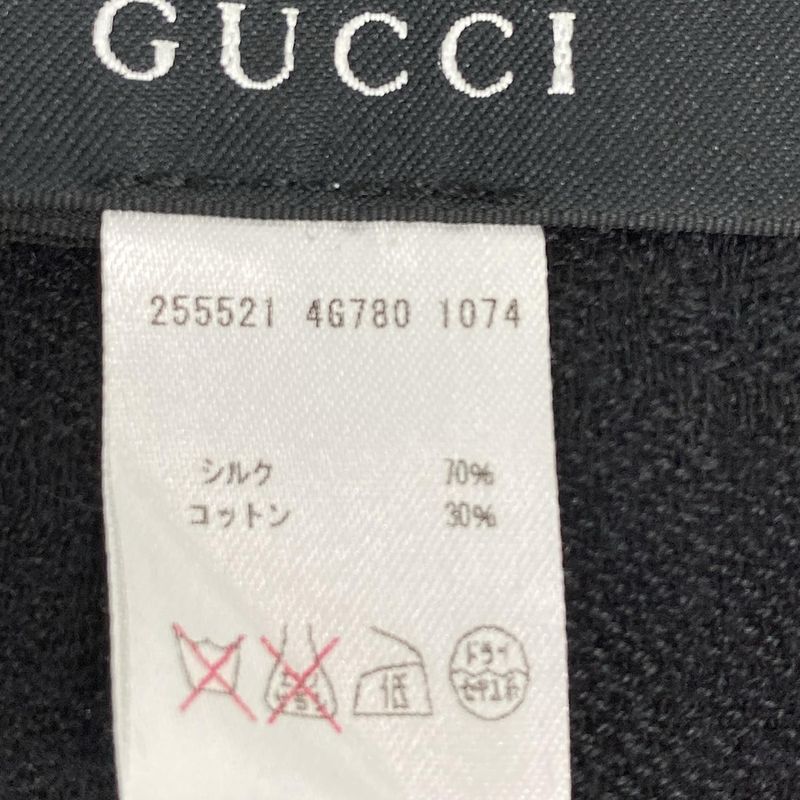 Gucci Shawl - Black Red And Green Sherry (web)/gg Pattern Cotton Silk