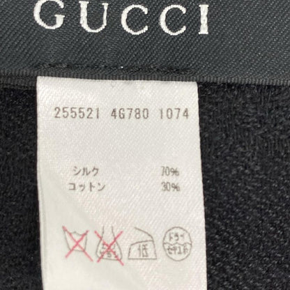 Gucci Shawl - Black Red And Green Sherry (web)/gg Pattern Cotton Silk