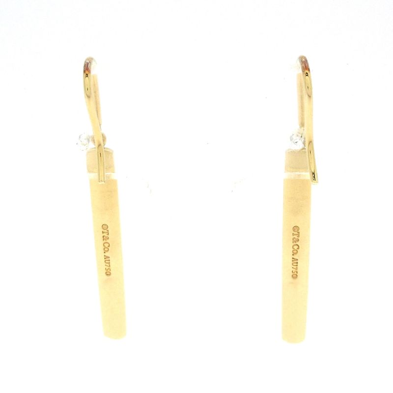 Tiffany & Co Earrings 1837 Bar 18K Yellow Gold Total Weight: 50g