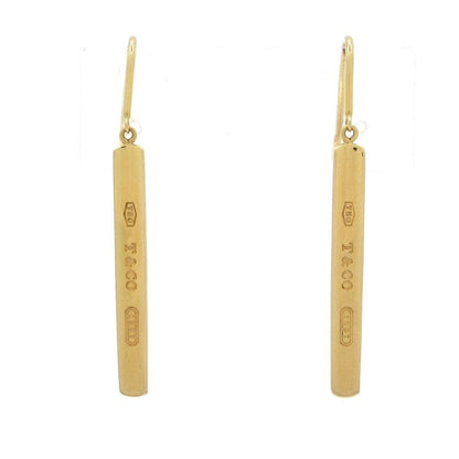 Tiffany & Co Earrings 1837 Bar 18K Yellow Gold Total Weight: 50g
