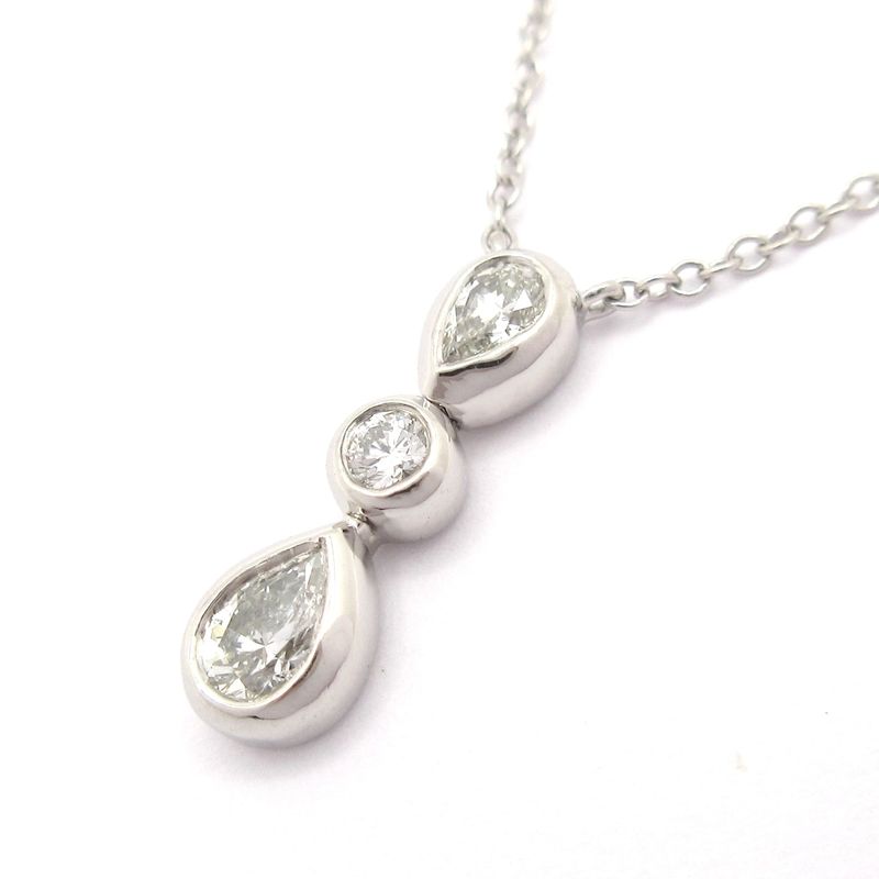 Tiffany & Co Necklace - Pt950 X Diamonds 3P Diamonds/pear Shape