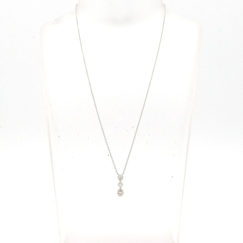 Tiffany & Co Necklace - Pt950 X Diamonds 3P Diamonds/pear Shape