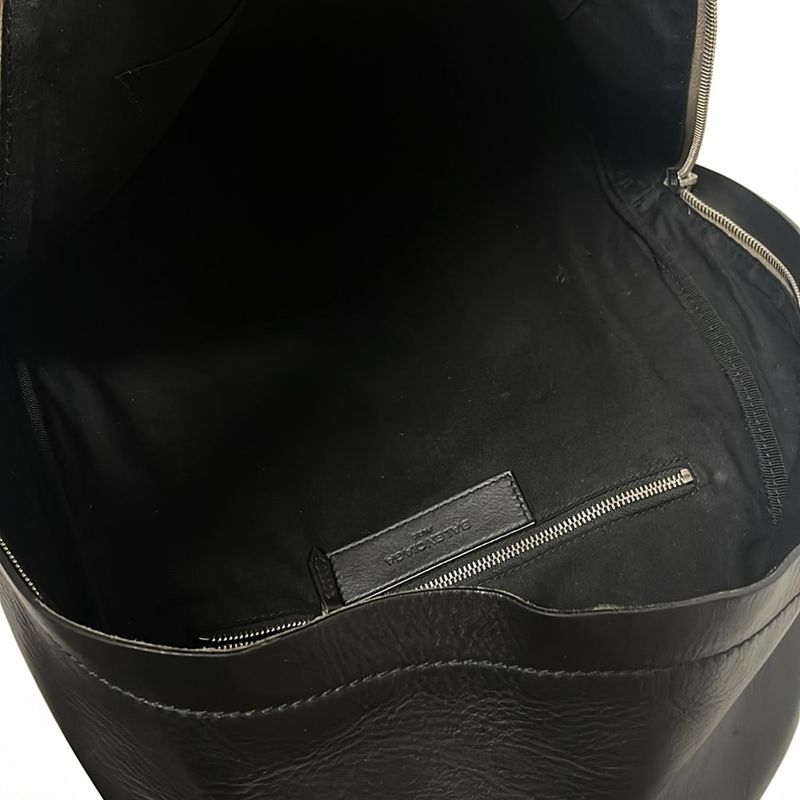 Balenciaga Backpack Sac Navy Backpack 392007 Grey Beige And Black Leather