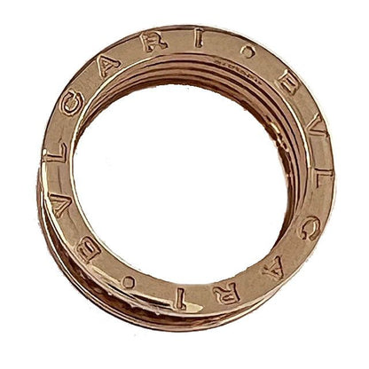 Bulgari Bvlgari Bzero1 Rock 4 Band Ring With Studs Spiral 18K 750 58 PG Pink