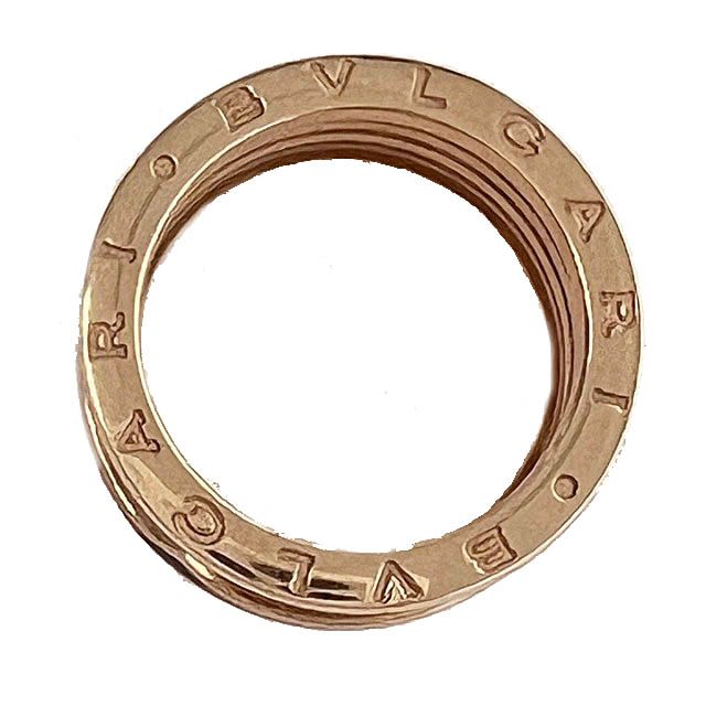 Bulgari Bvlgari Bzero1 Rock 4 Band Ring With Studs Spiral 18K 750 58 PG Pink