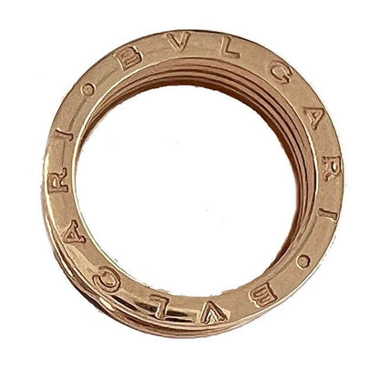 Bulgari Bvlgari Bzero1 Rock 4 Band Ring With Studs Spiral 18K 750 58 PG Pink
