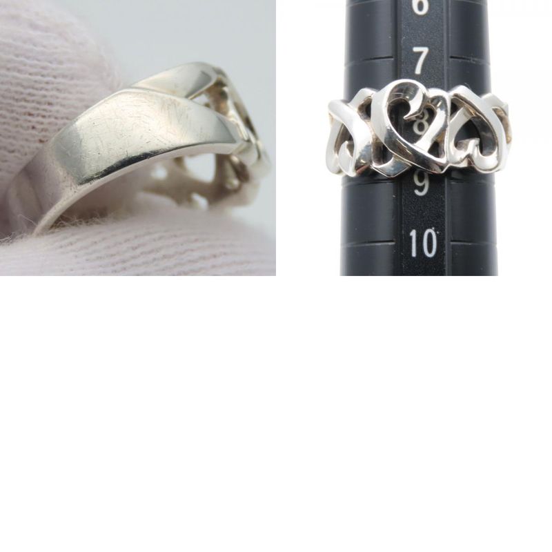 Tiffany & Co Ring / Ring Triple Rubbing Heart 925 Silver Approx 4.9g Silver